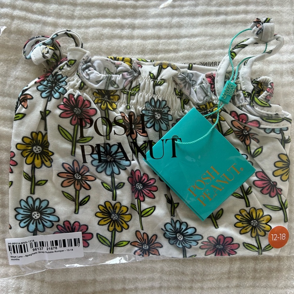 Posh Peanut Spaghetti Strap Bubble Romper
